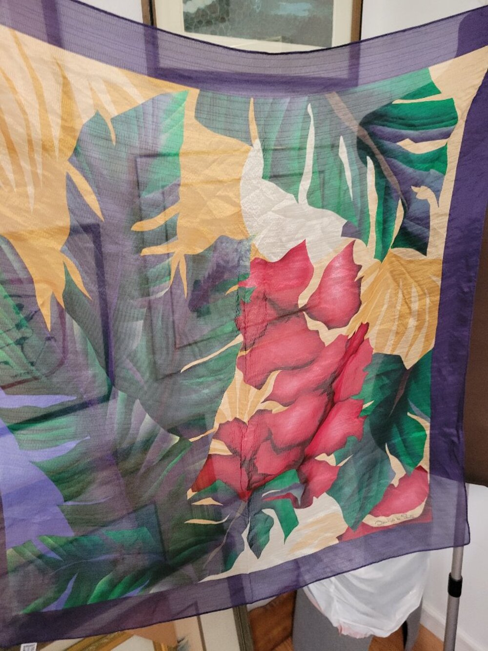 Vintage Oscar De La Renta Silk Scarf